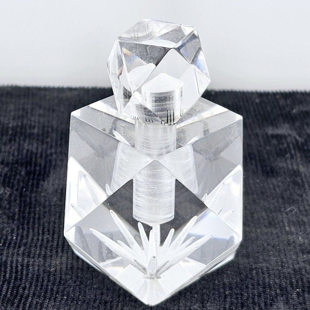 Vntage Modern Art Lucite Perfume Bottle signed Dekel '86 Studio artist handcraft - Picture 2 of 14